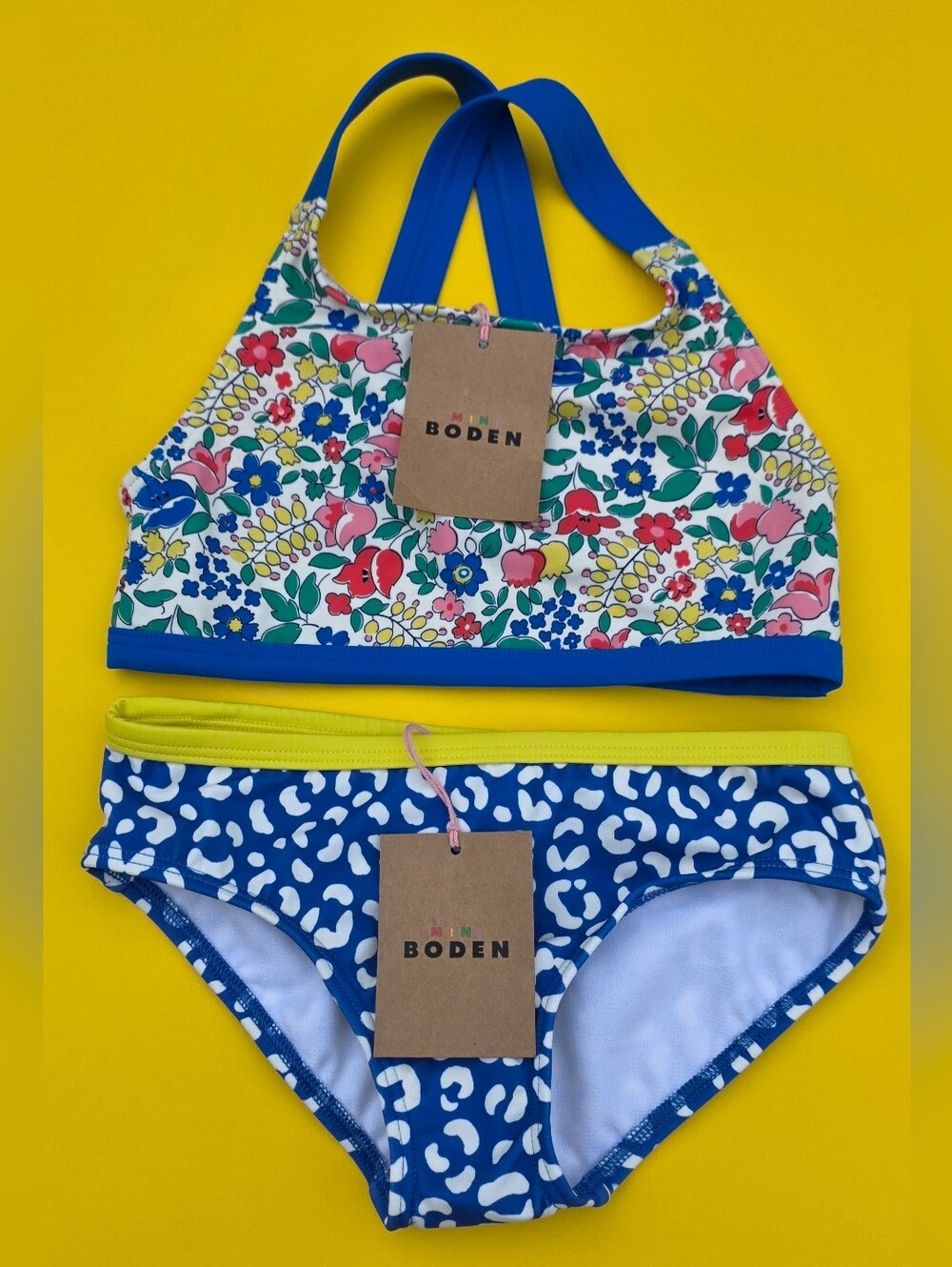 Mini Boden Floral Crop Bikini Set Size 5-6Y 116cm